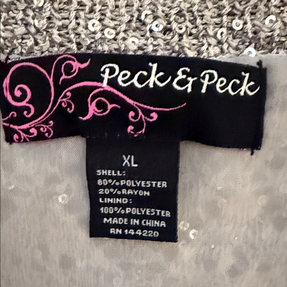 Peck & Peck Sparkling Silver Long Sleeve Top - Picture 2 of 4